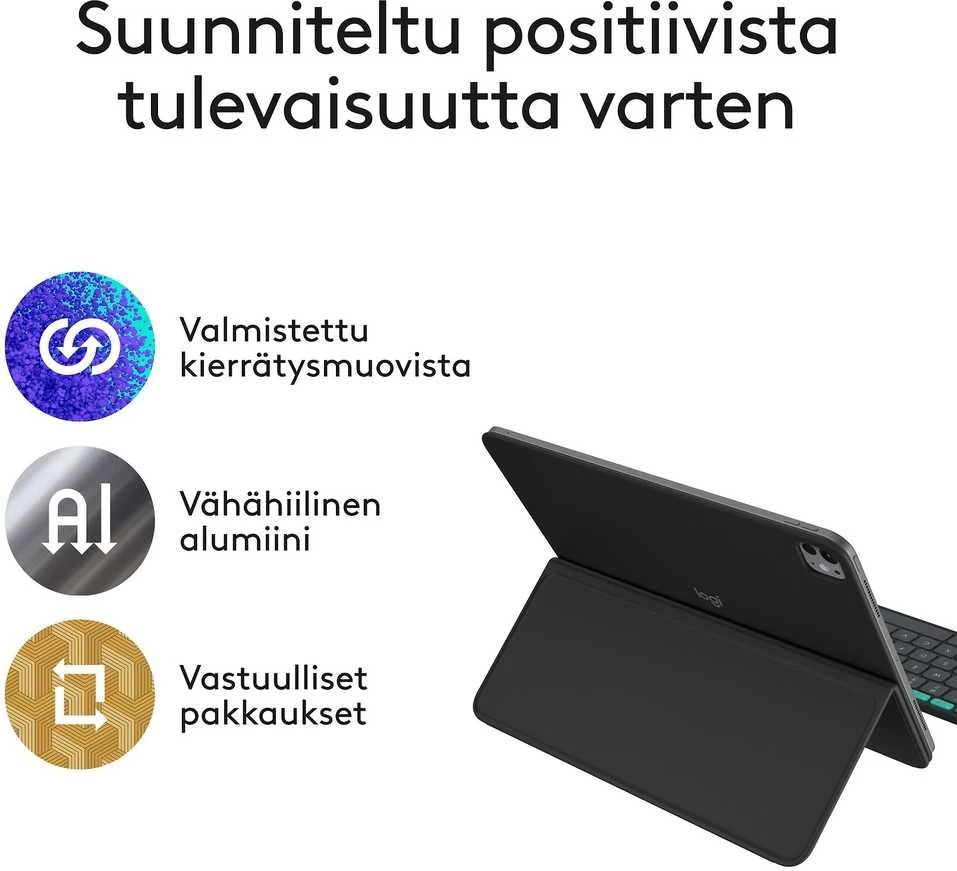 „Logitech“ – atverčiamas dėklas, skirtas „iPad Pro“ ir „Air 13“ – grafito spalvos – Šiaurės šalių