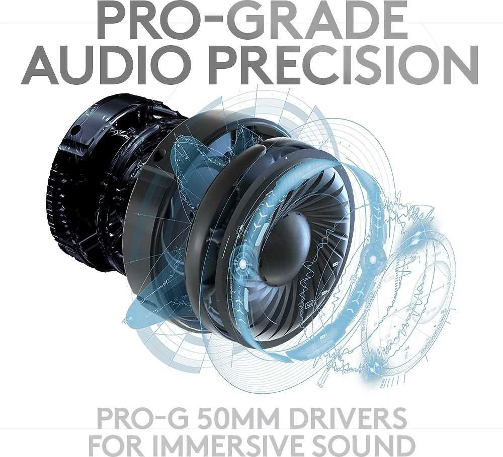 Belaidės žaidimų ausinės Logitech PRO X serijos, Juodos spalvos