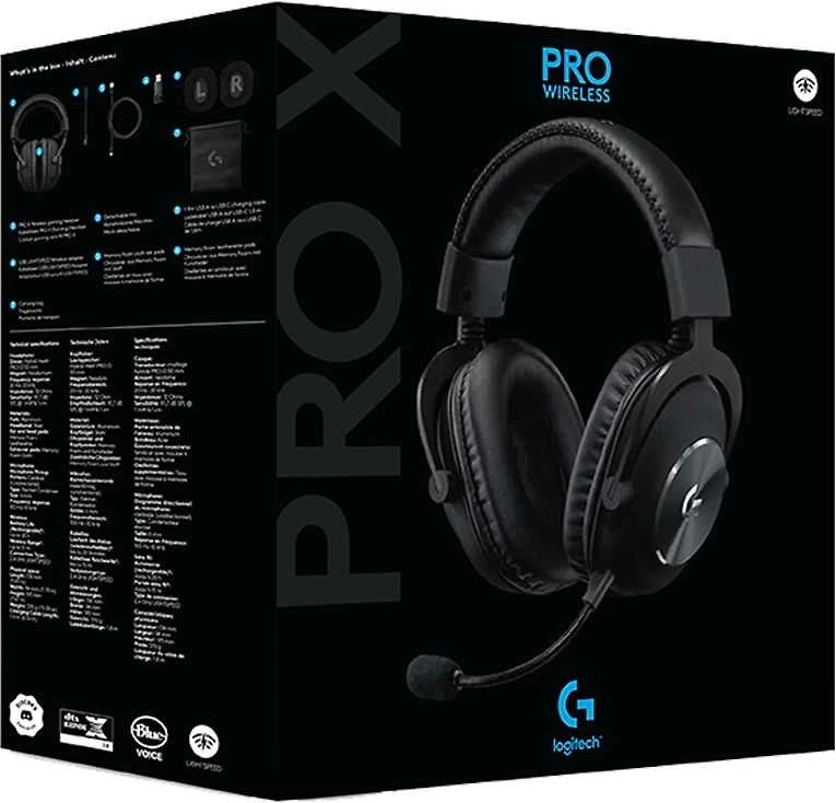 Logitech PRO X belaidės ausinės pakuotės dėžutė