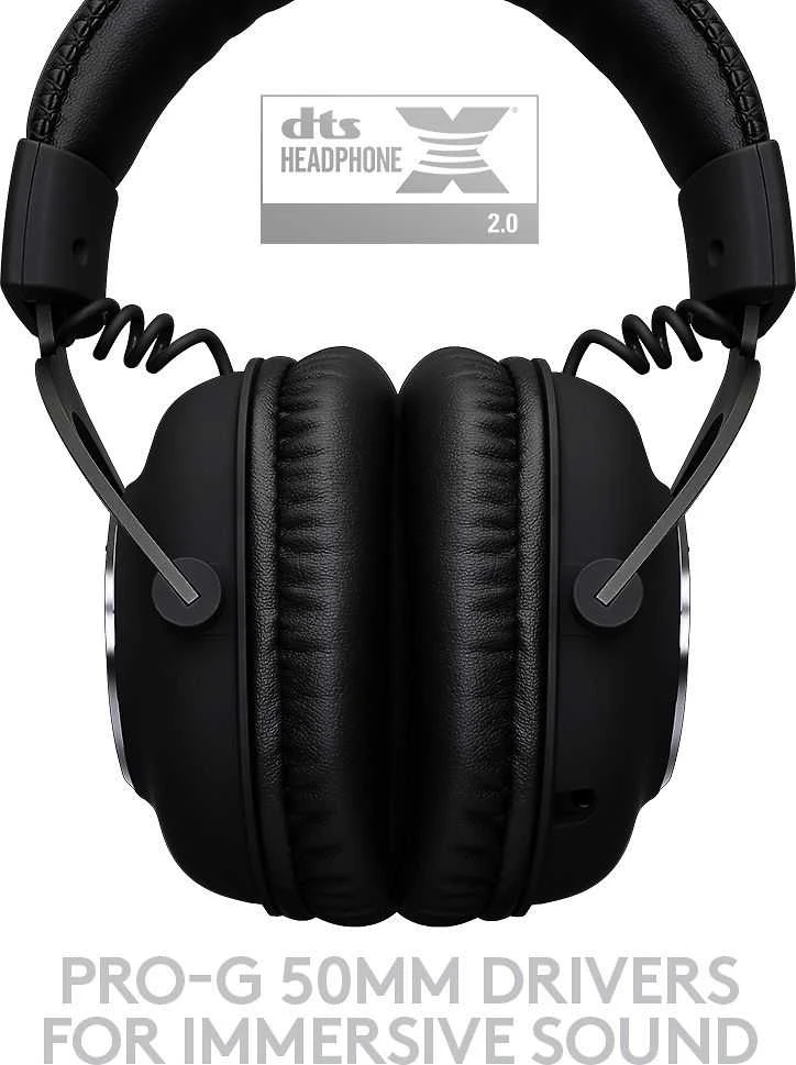 Belaidės žaidimų ausinės Logitech PRO X serijos, Juodos spalvos