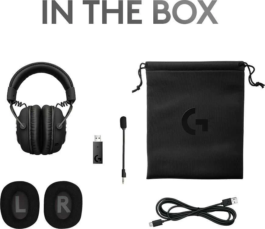 Belaidės žaidimų ausinės Logitech PRO X serijos, Juodos spalvos