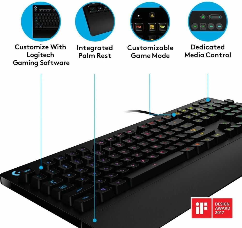 Žaidimų Klaviatūra Logitech G213 Prodigy RGB, US išdėstymas