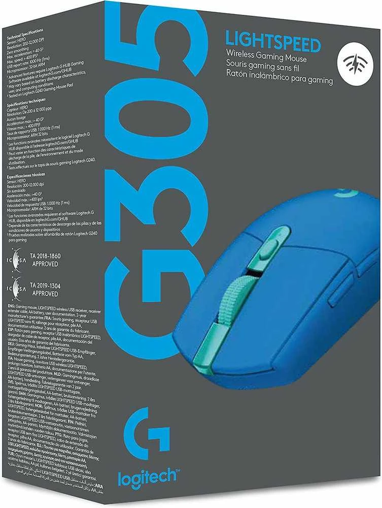 Belaidė pelė žaidimams Pelė Logitech G305 Lightspeed, mėlyna