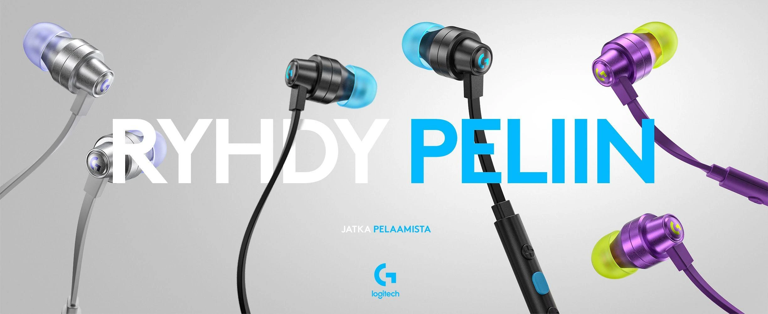Į ausis įkišamos ausinės žaidimams Logitech G333, Mėlyna