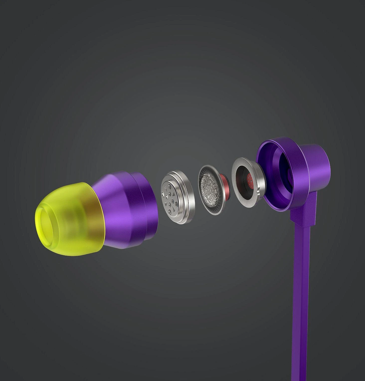Į ausis įkišamos ausinės žaidimams Logitech G333, Violetinė