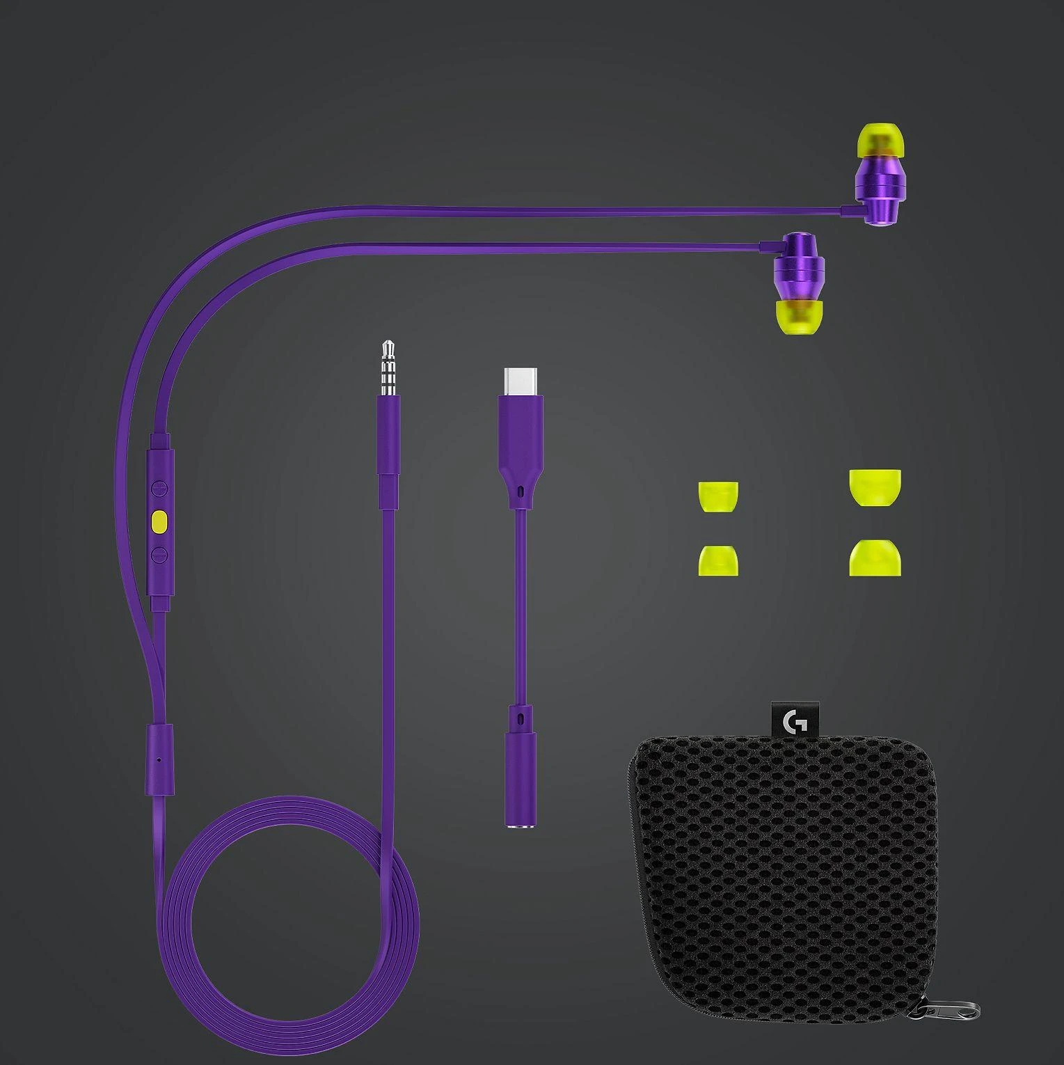 Į ausis įkišamos ausinės žaidimams Logitech G333, Violetinė