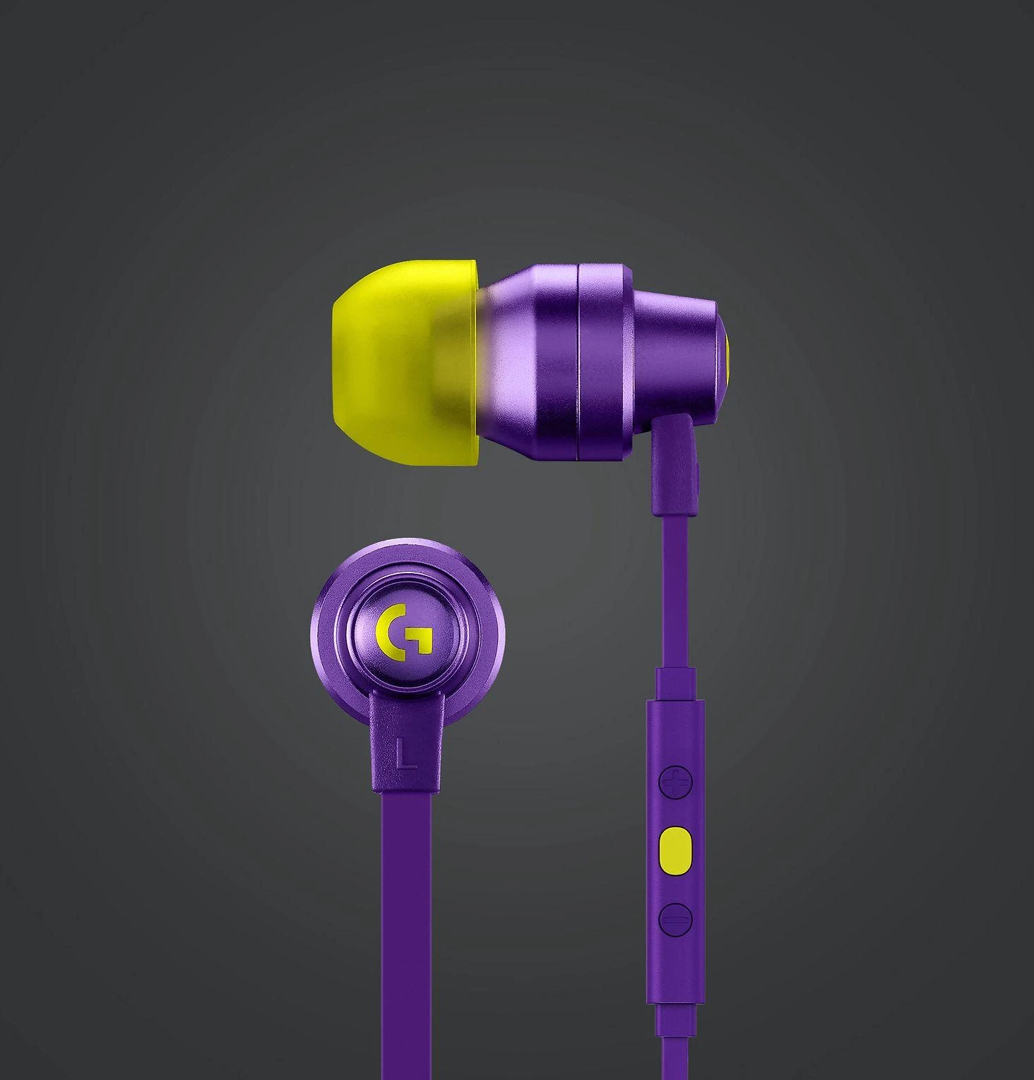 Į ausis įkišamos ausinės žaidimams Logitech G333, Violetinė
