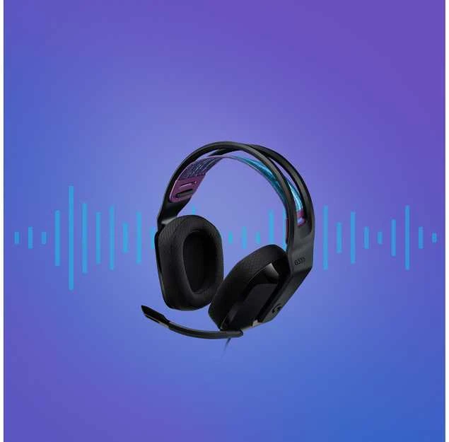 Laidinės žaidimų ausinės Logitech G335, juodos spalvos
