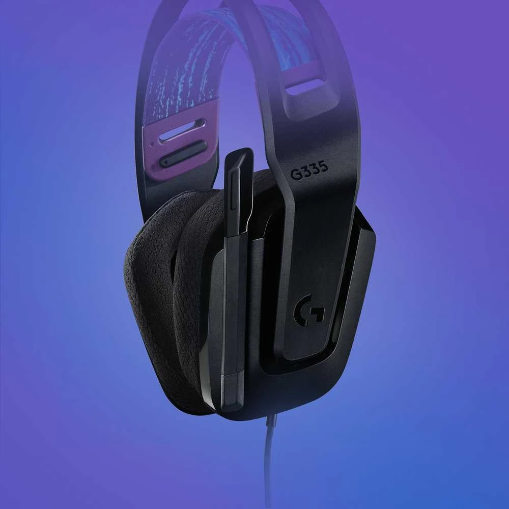Laidinės žaidimų ausinės Logitech G335, juodos spalvos
