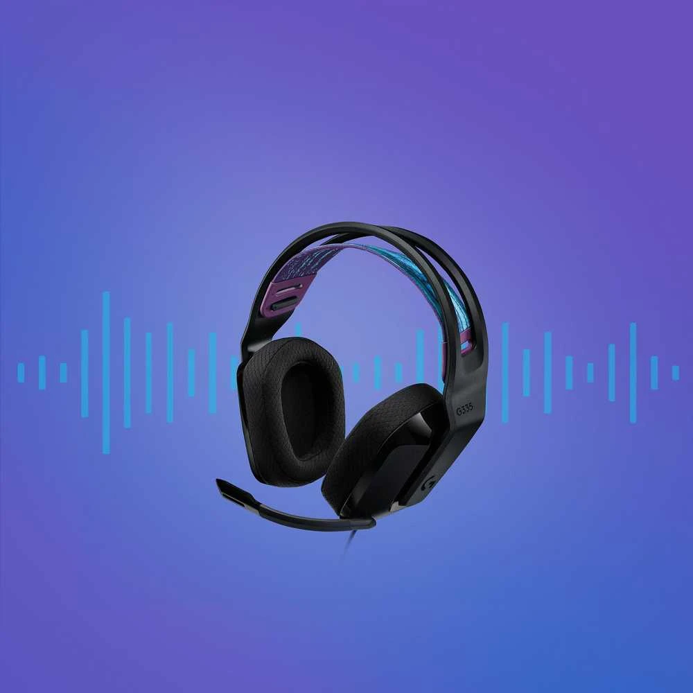 Laidinės žaidimų ausinės Logitech G335, juodos spalvos