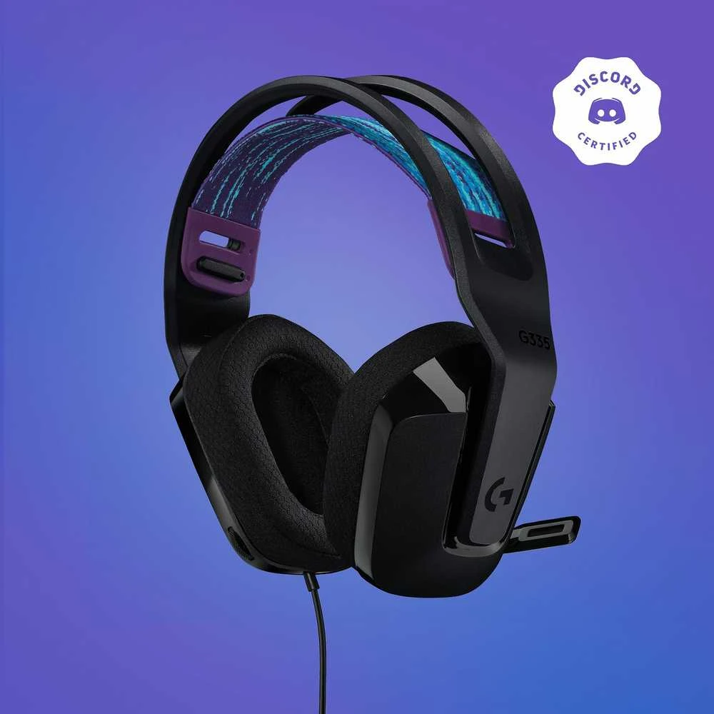 Laidinės žaidimų ausinės Logitech G335, juodos spalvos