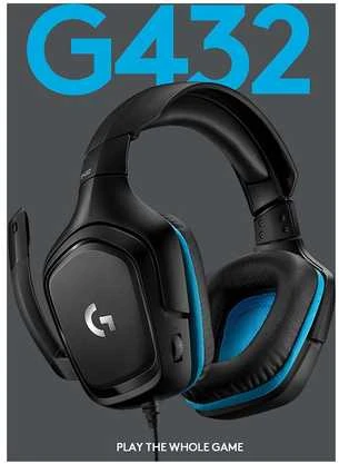 Logitech G432 7.1 Surround Sound ausinės su laidu žaidimams, Juodos