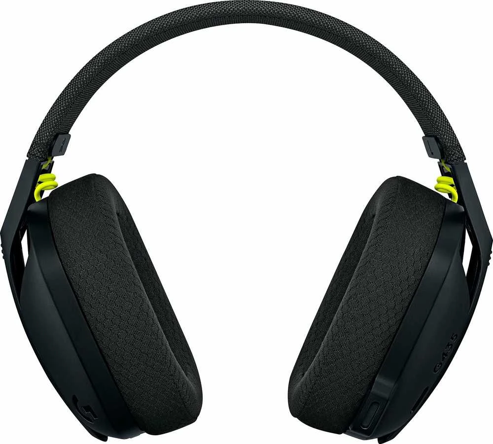 Žaidimų ausinės Logitech G435 Lightspeed, juodos/neoninės geltonos spalvos