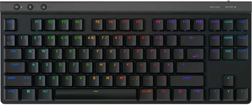 Belaidė klaviatūra Logitech G515 LIGHTSPEED TKL,  Juodos spalvos, Išdėstymas: Šiaurės šalių