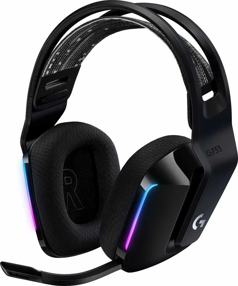 Logitech G733 juodos ausinės su RGB apšvietimo juostelėmis