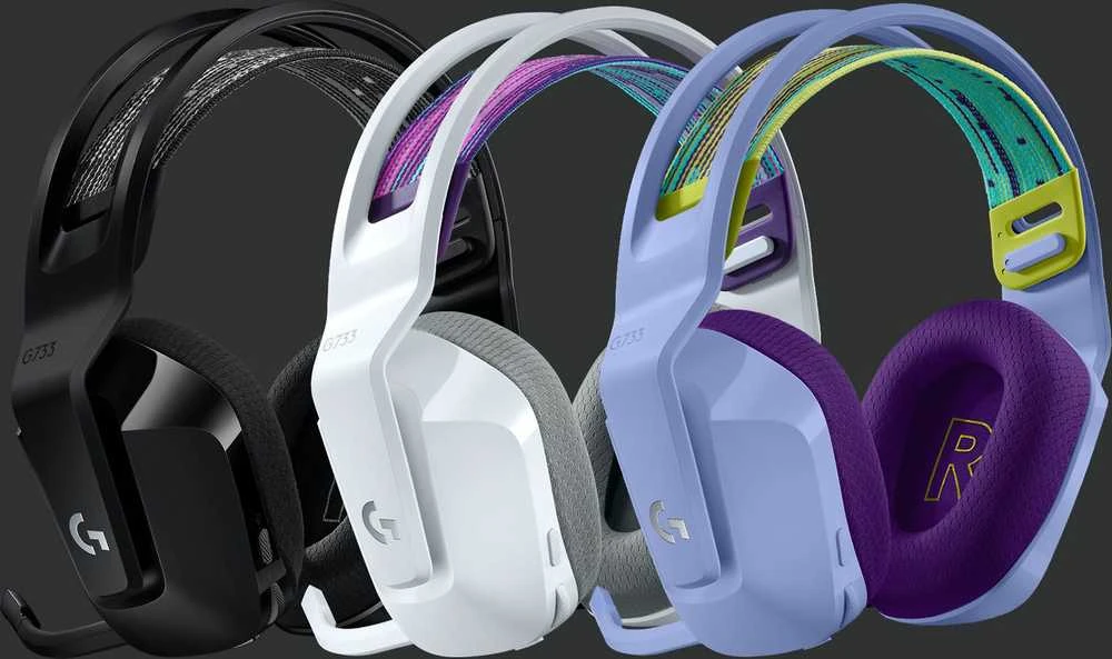 Belaidės ausinės Logitech G733, LIGHTSPEED, RGB, Baltos spalvos