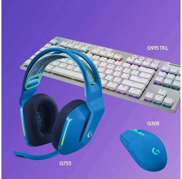 Belaidės ausinės Logitech G733, LIGHTSPEED, RGB, Mėlynos spalvos