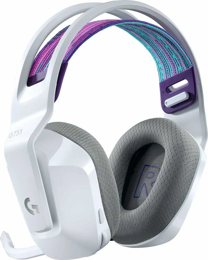 Belaidės ausinės Logitech G733, LIGHTSPEED, RGB, Baltos spalvos