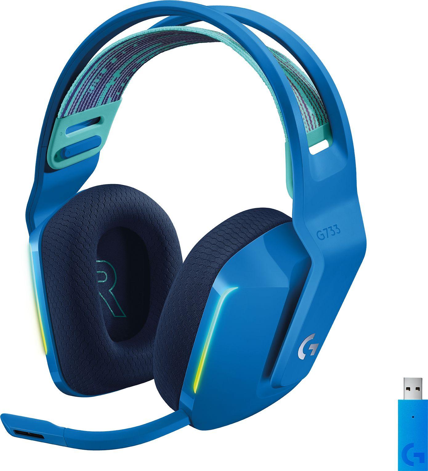 Belaidės ausinės Logitech G733, LIGHTSPEED, RGB, Mėlynos spalvos