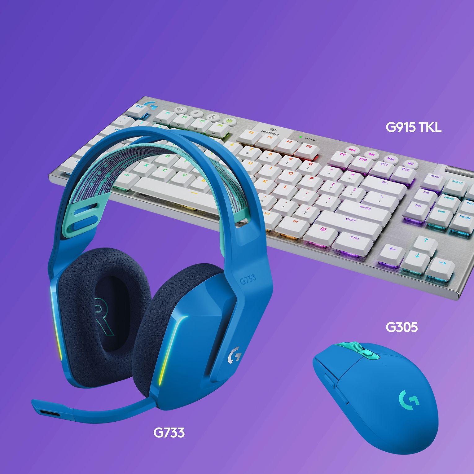 Belaidės ausinės Logitech G733, LIGHTSPEED, RGB, Mėlynos spalvos