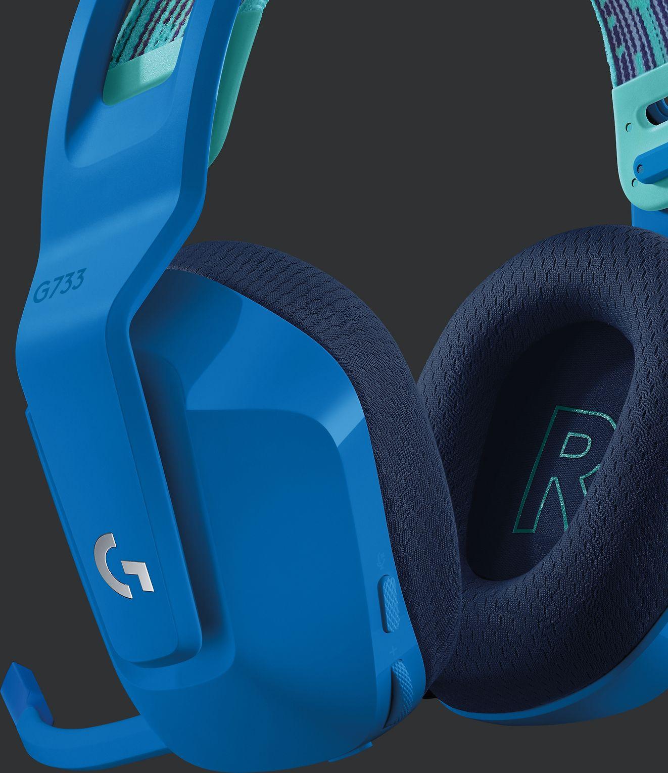 Belaidės ausinės Logitech G733, LIGHTSPEED, RGB, Mėlynos spalvos