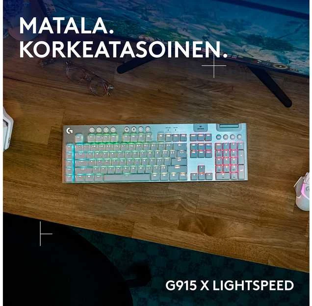 „Logitech“ – „G915 X LIGHTSPEED“ žemo profilio belaidė žaidimų klaviatūra