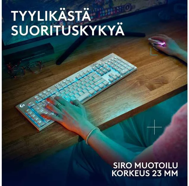 „Logitech“ – „G915 X LIGHTSPEED“ žemo profilio belaidė žaidimų klaviatūra