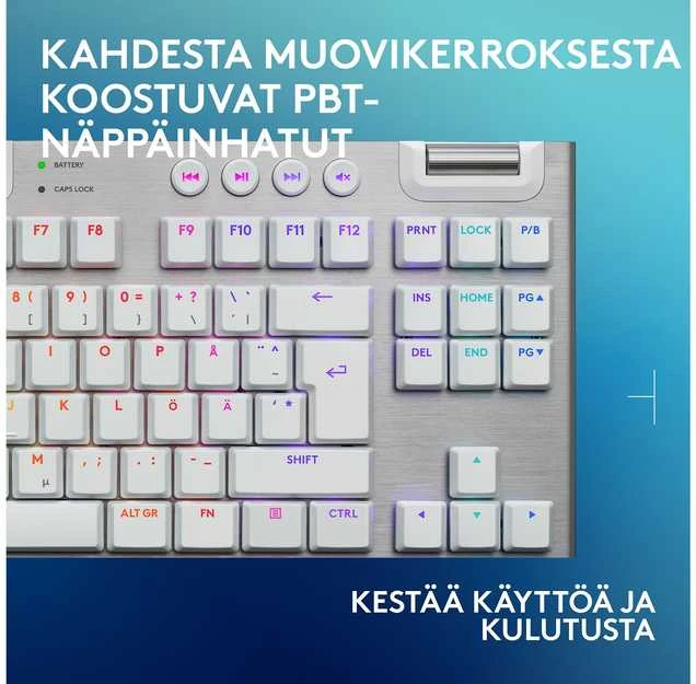 „Logitech“ – „G915 X LIGHTSPEED TKL“ žemo profilio belaidė žaidimų klaviatūra