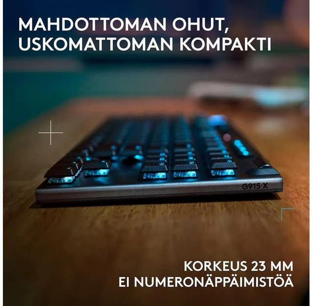 Logitech – G915 X LIGHTSPEED TKL žemo profilio belaidė žaidimų klaviatūra