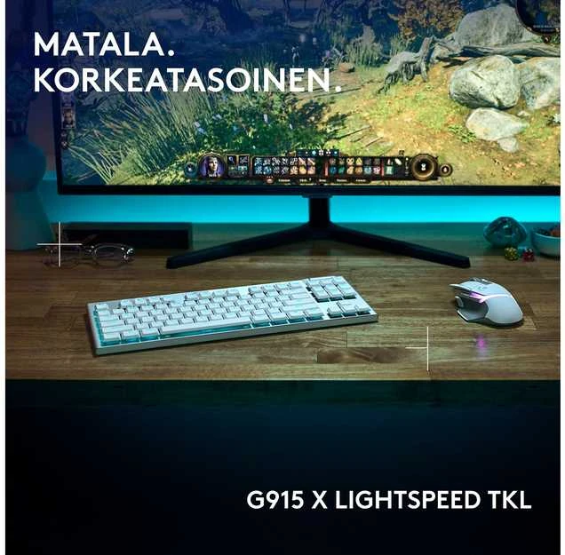 „Logitech“ – „G915 X LIGHTSPEED TKL“ žemo profilio belaidė žaidimų klaviatūra