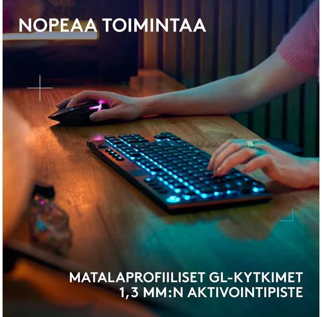 Logitech – G915 X LIGHTSPEED TKL žemo profilio belaidė žaidimų klaviatūra