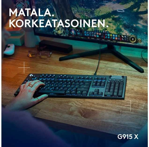 Klaviatūra Logitech G915 X su laidu G KB/Juodas - PAN - EMEA28I-935