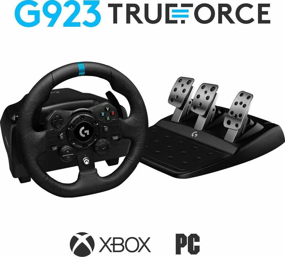 Logitech G923 TRUEFORCE simuliacinis lenktynių vairas su pedalais, skirtas Xbox Series X/S /Xbox One/PC