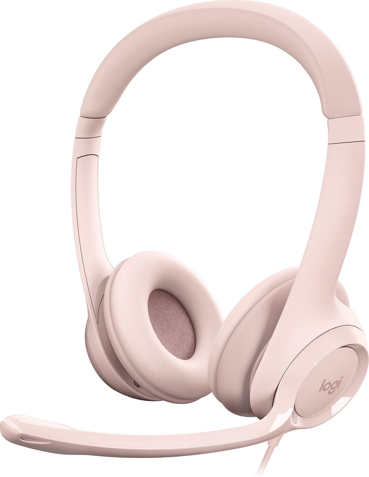 Ausinės  su laidu Logitech H390 USB, Rožinės