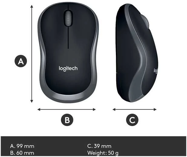 Bevielė pelė Logitech M185 pilka