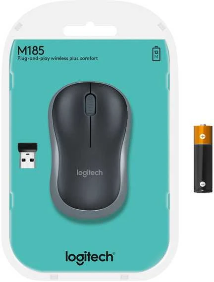 Bevielė pelė Logitech M185 pilka