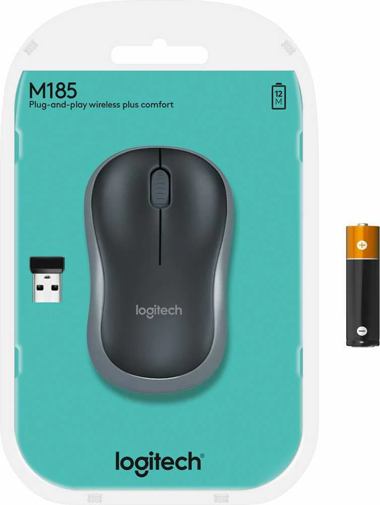 Bevielė pelė Logitech M185 pilka