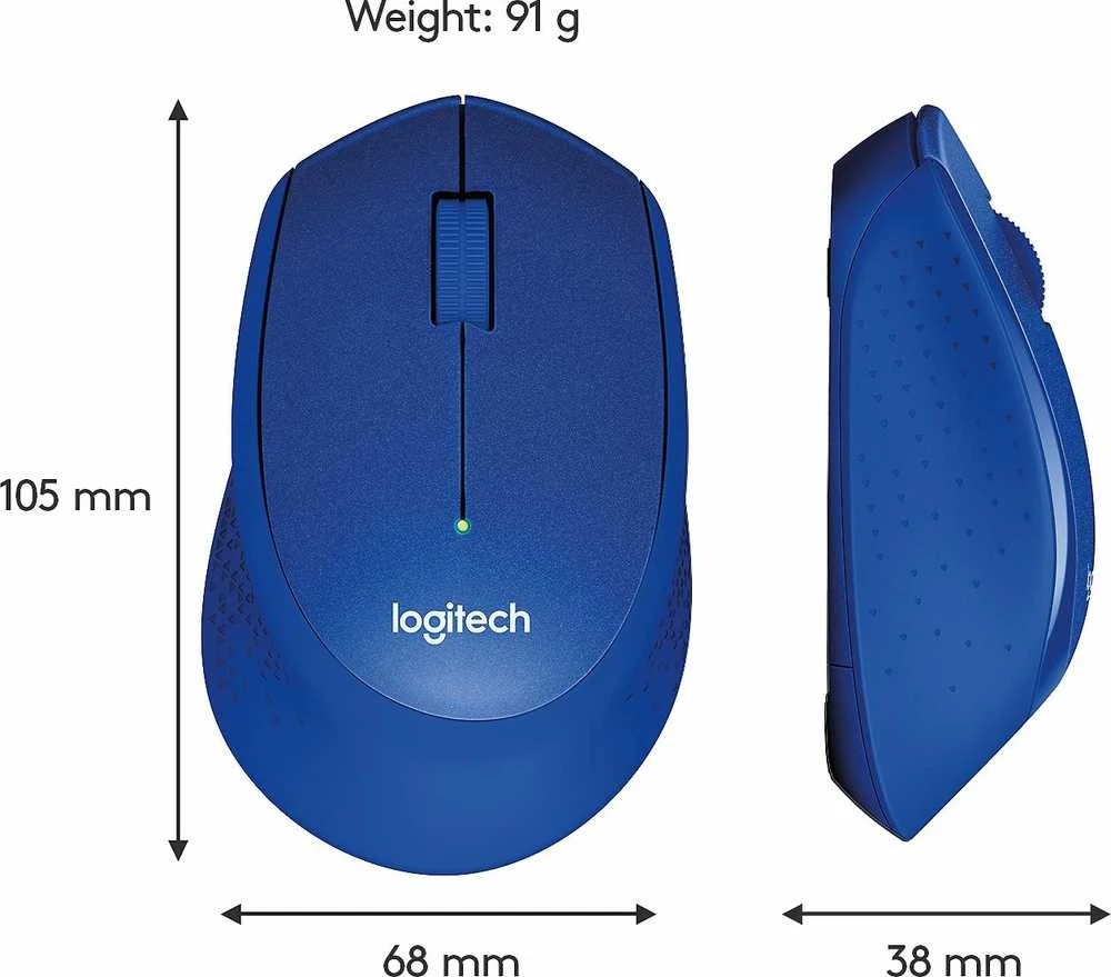 Belaidė pelė Logitech M330 Silent Plus, Mėlyna