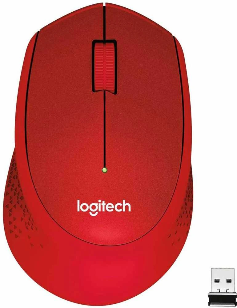 Belaidė pelė Logitech M330 Silent Plus, raudona