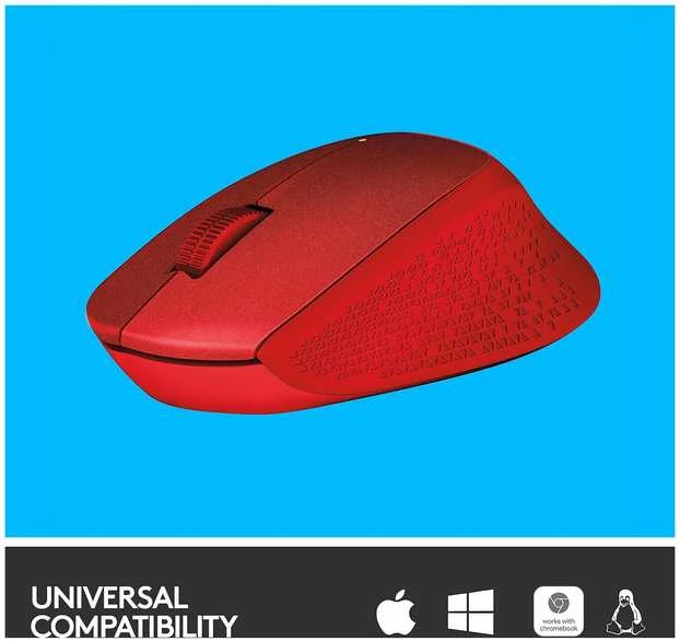 Belaidė pelė Logitech M330 Silent Plus, raudona