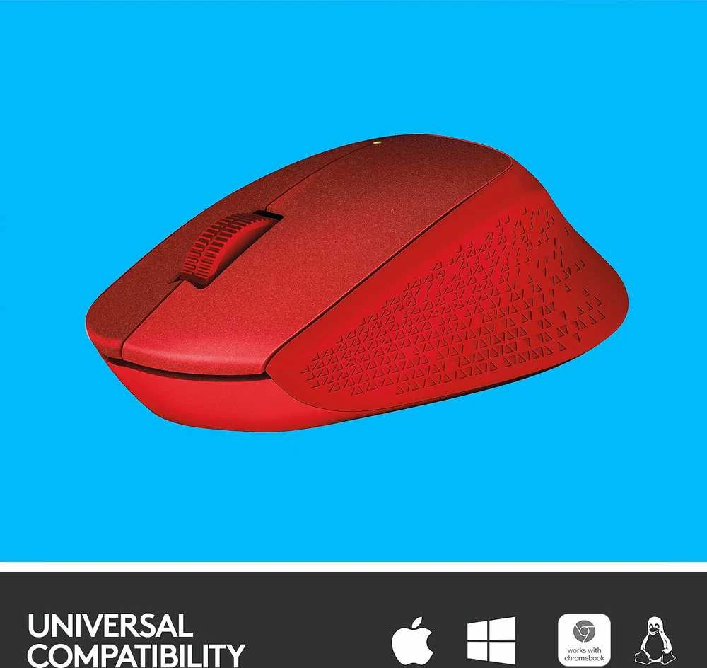 Belaidė pelė Logitech M330 Silent Plus, raudona
