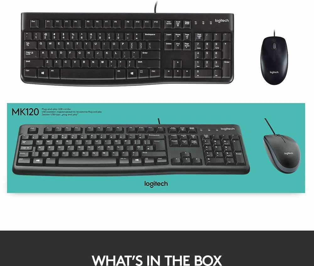 Laidinis klaviatūros ir pelės komplektas Logitech MK120, Nordic išdėstymas