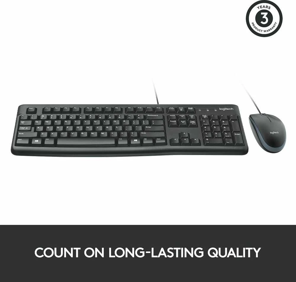 Laidinis klaviatūros ir pelės komplektas Logitech MK120, Nordic išdėstymas