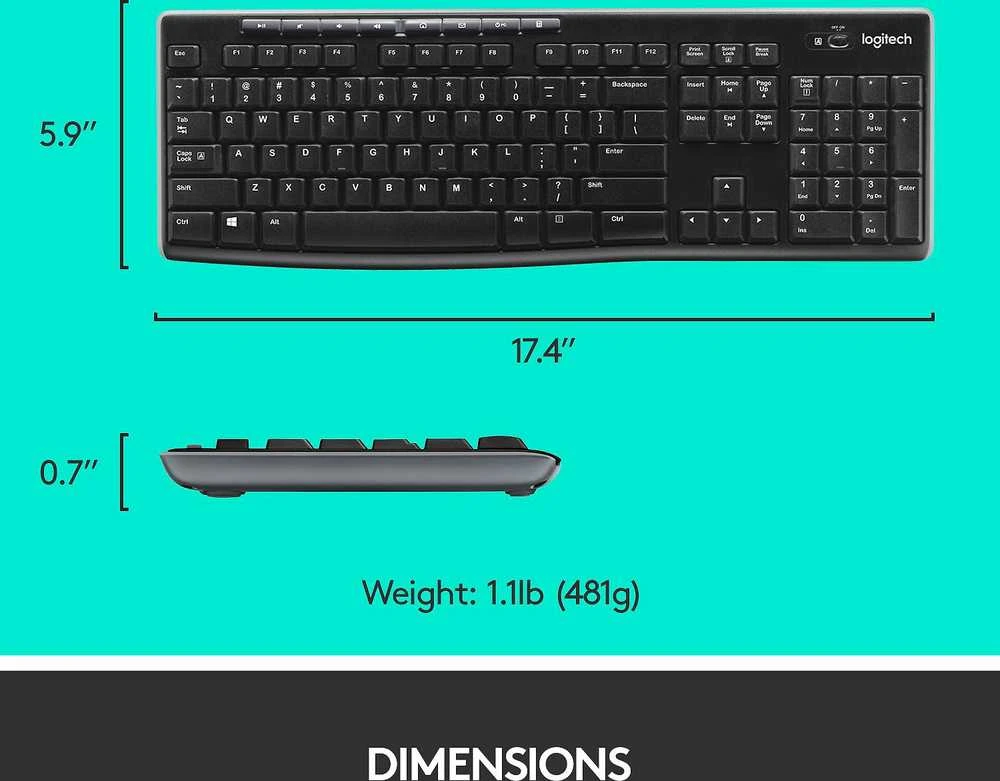 elaidis klaviatūros ir pelės rinkinys Logitech MK270, UK English išdėstymas
