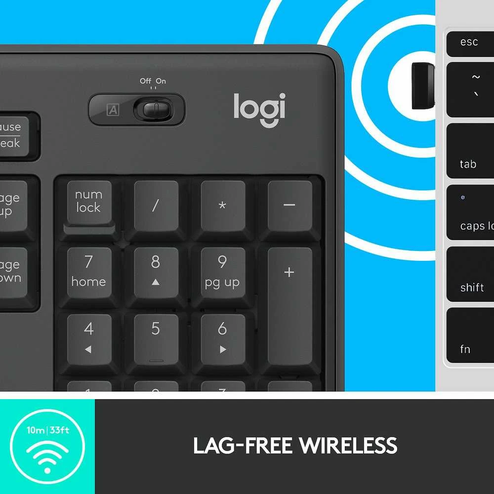 Tyli belaidė Klaviatūra su pele Logitech MK295, Nordic išdėstymas
