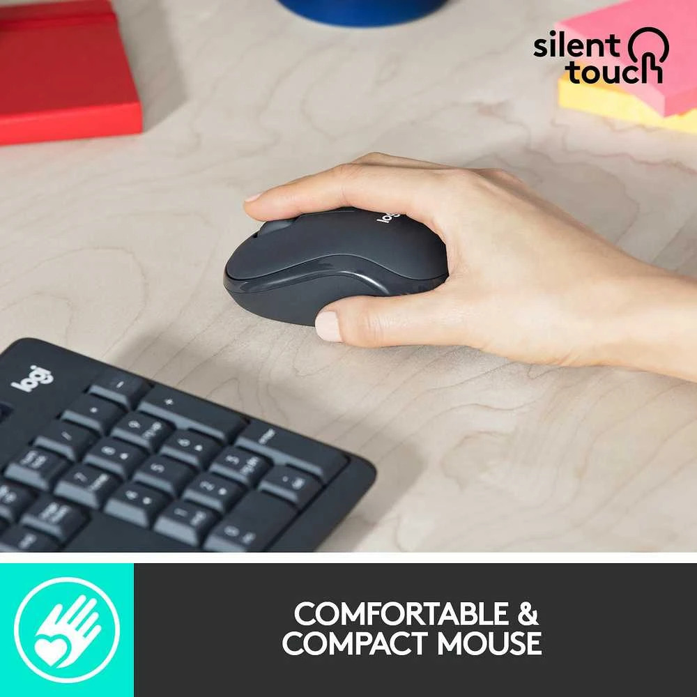 Tyli belaidė Klaviatūra su pele Logitech MK295, Nordic išdėstymas