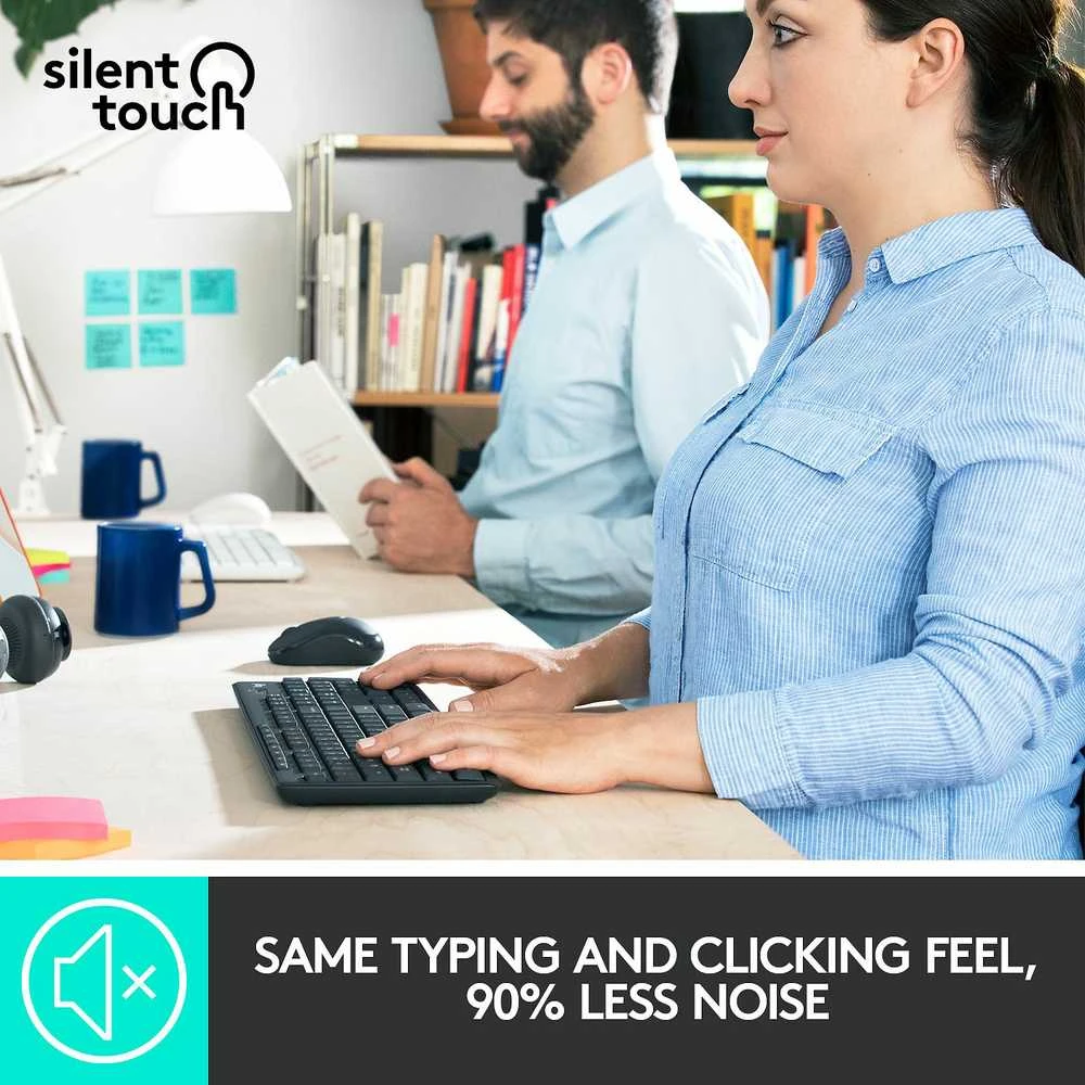 Tyli belaidė Klaviatūra su pele Logitech MK295, Nordic išdėstymas