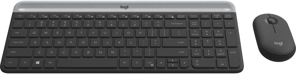 Logitech MK470 Slim Wireless Combo, belaidė klaviatūra ir pelė, Nordic išdėstymas, Grafito spalvos