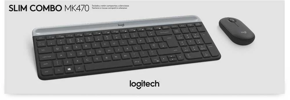 Logitech MK470 Slim Wireless Combo, belaidė klaviatūra ir pelė, Nordic išdėstymas, Grafito spalvos