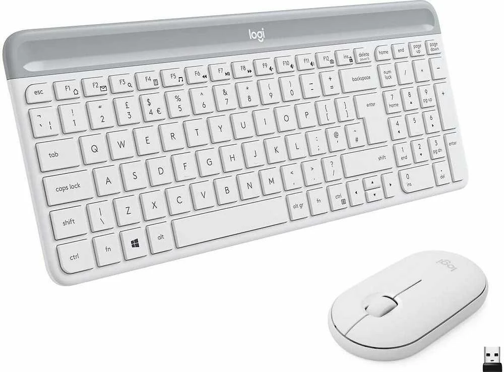 Logitech MK470 Slim Wireless Combo, belaidė klaviatūra ir pelė, Nordic išdėstymas, Balta